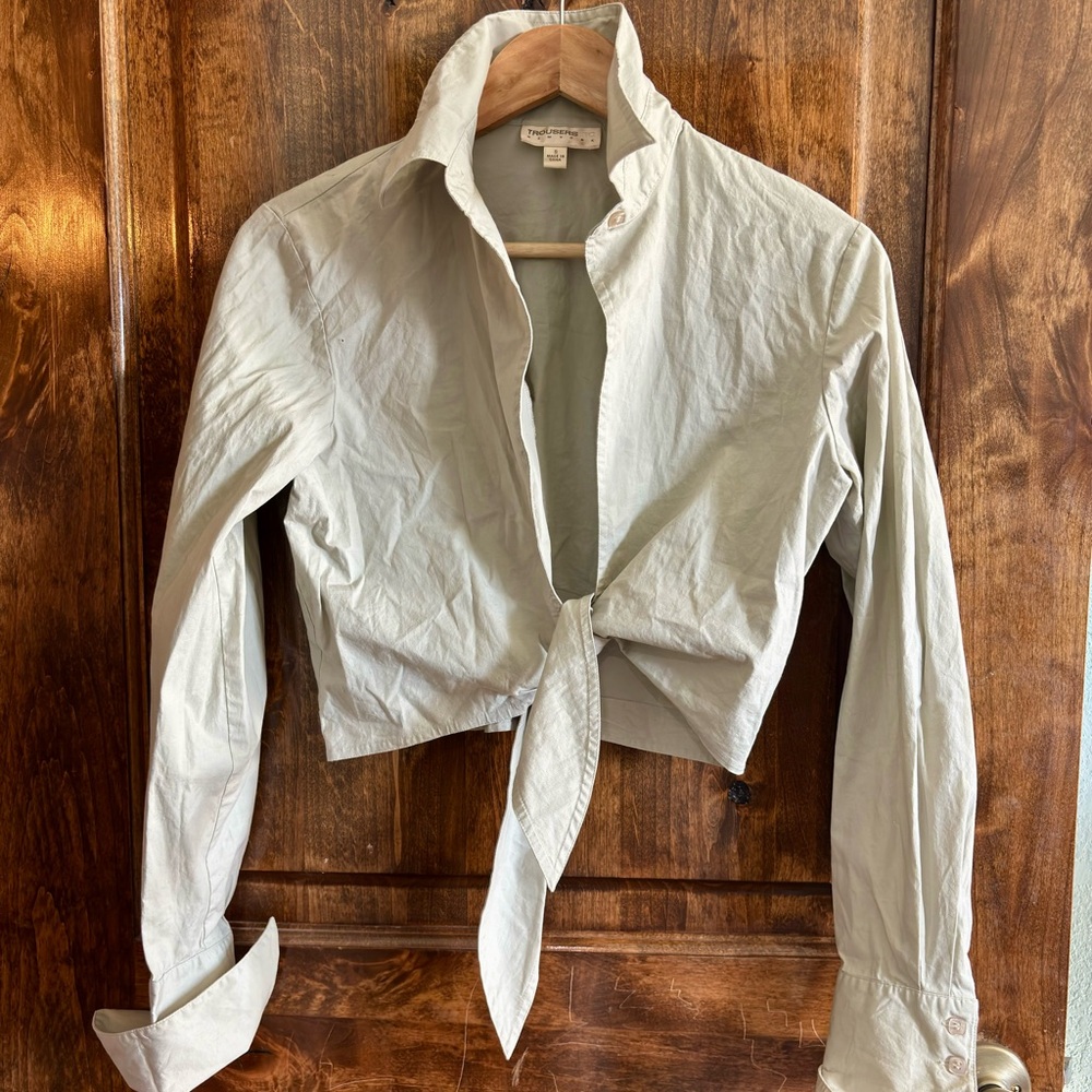 Women's Tie-Front Blouse - Cream